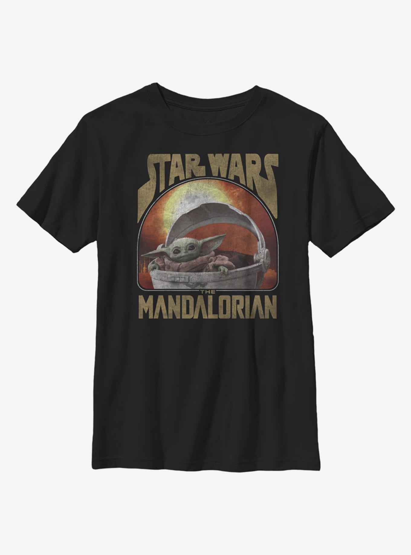Star Wars The Mandalorian The Child Sunset Youth T-Shirt, BLACK, hi-res