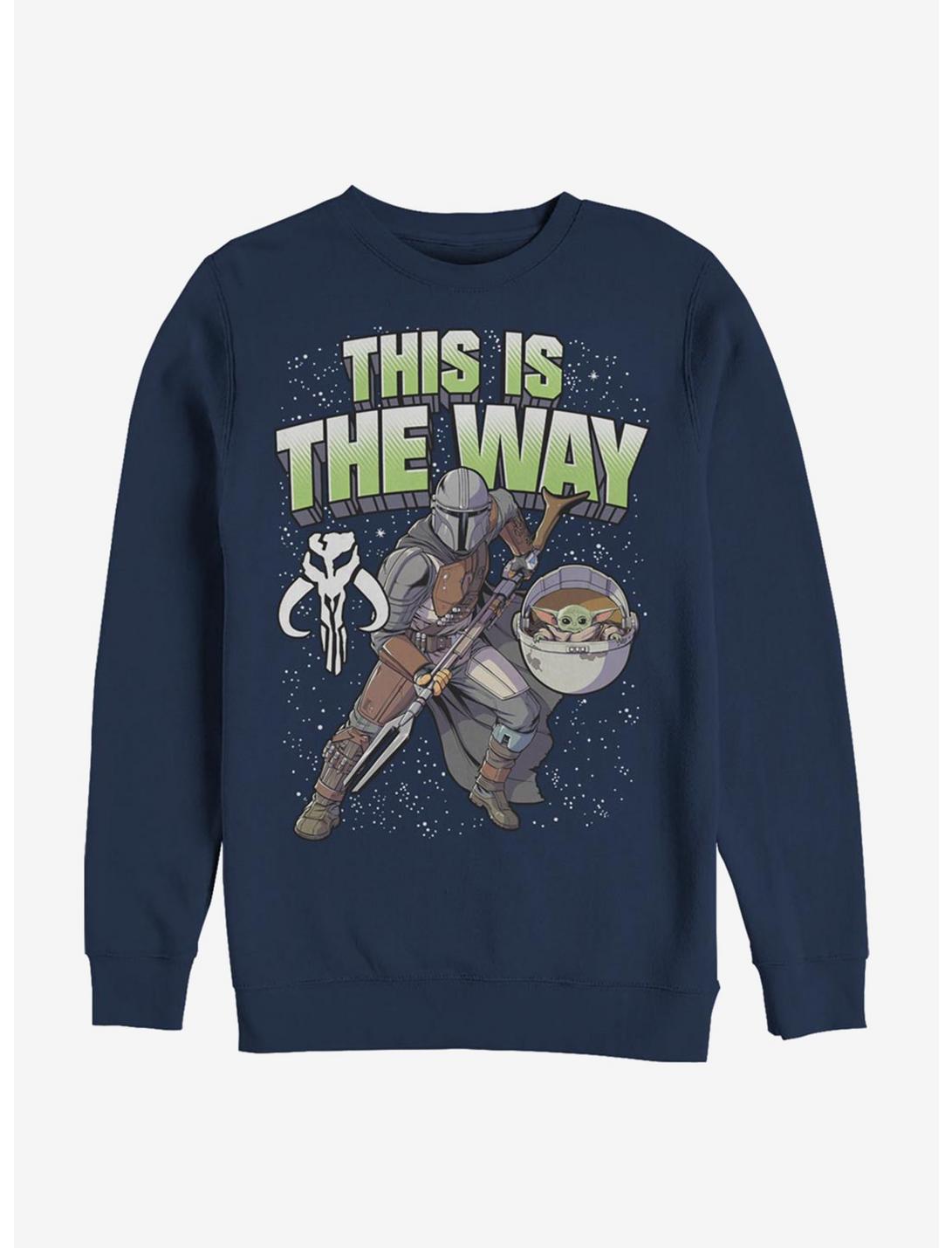 Star Wars The Mandalorian This Is The Way Large Letters Sweatshirt, NAVY, hi-res