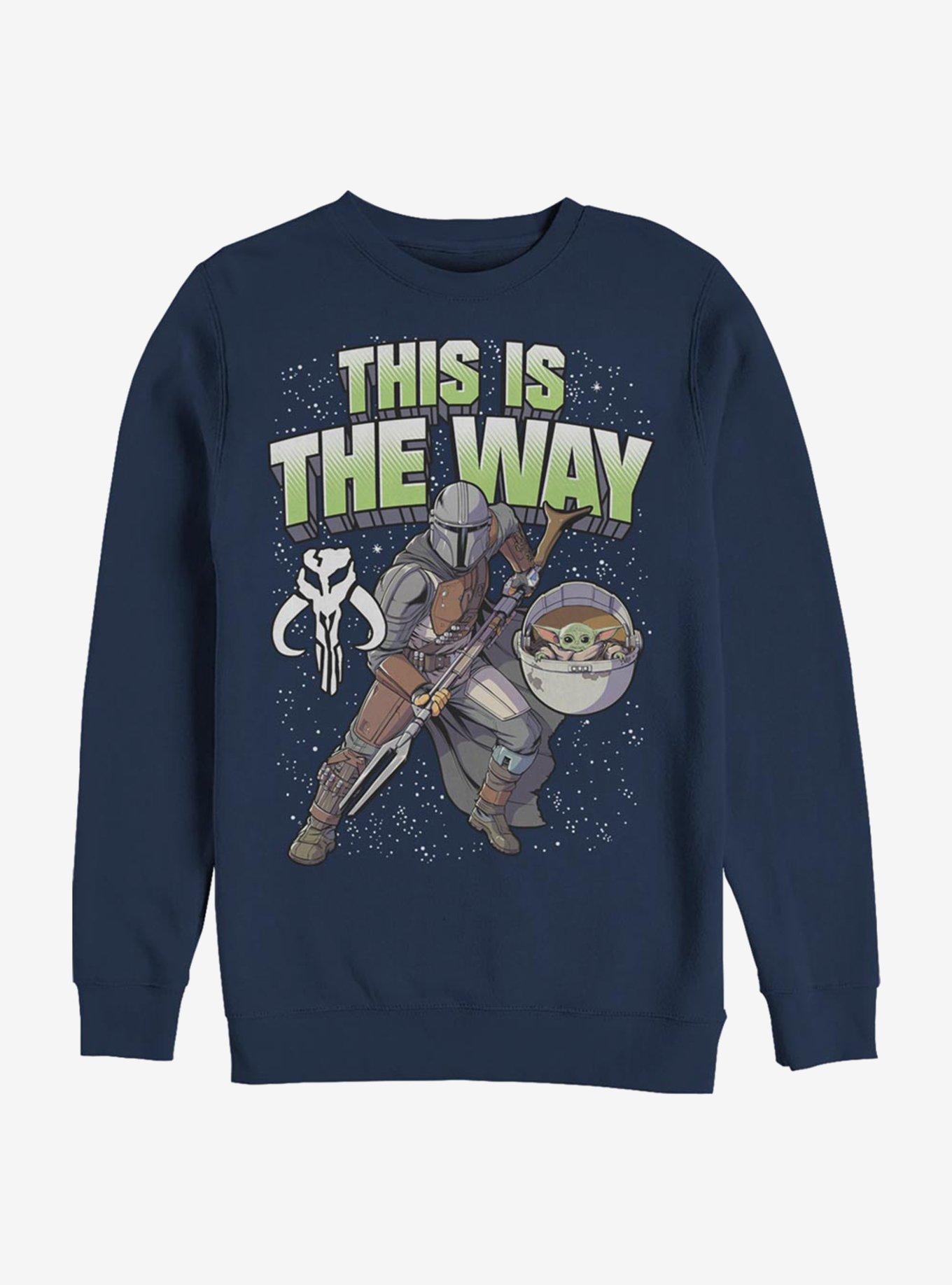 Star Wars The Mandalorian This Is The Way Large Letters Sweatshirt, NAVY, hi-res
