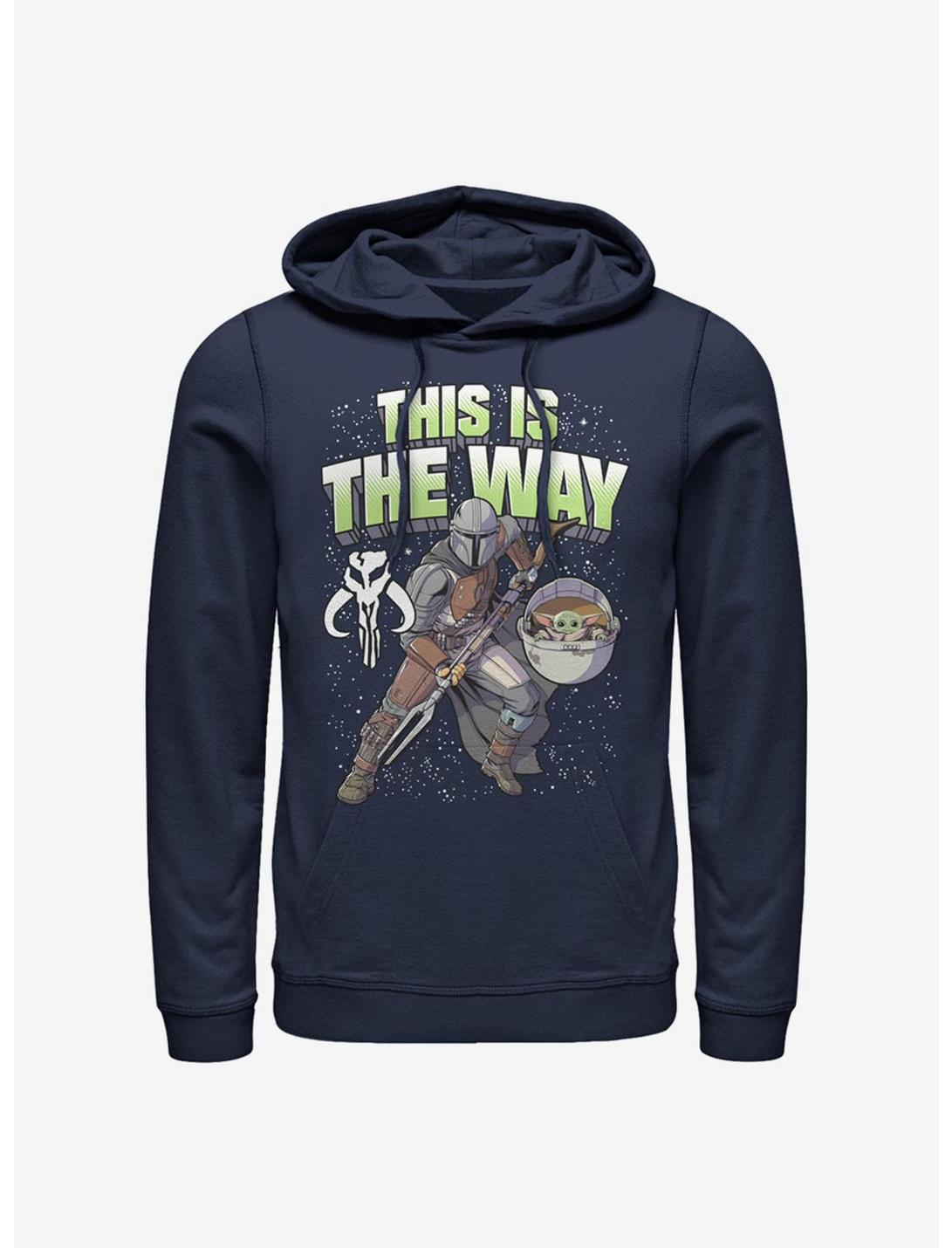 Star Wars The Mandalorian This Is The Way Large Letters Hoodie, NAVY, hi-res