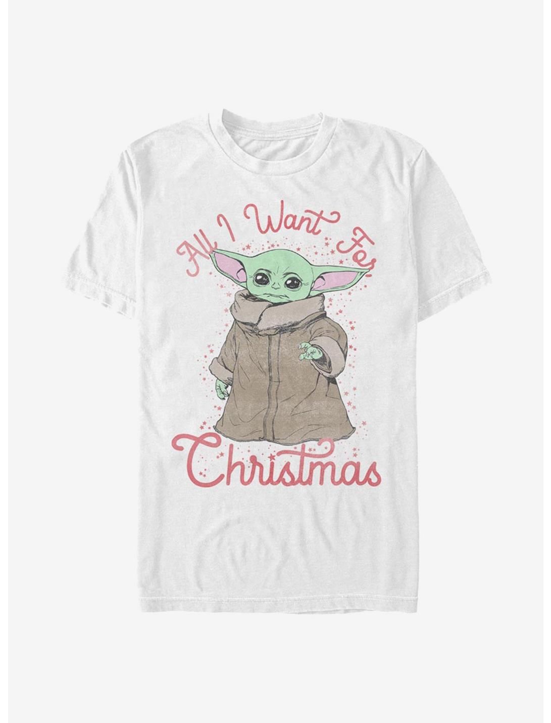 Star Wars The Mandalorian The Child All I Want Christmas T-Shirt, WHITE, hi-res