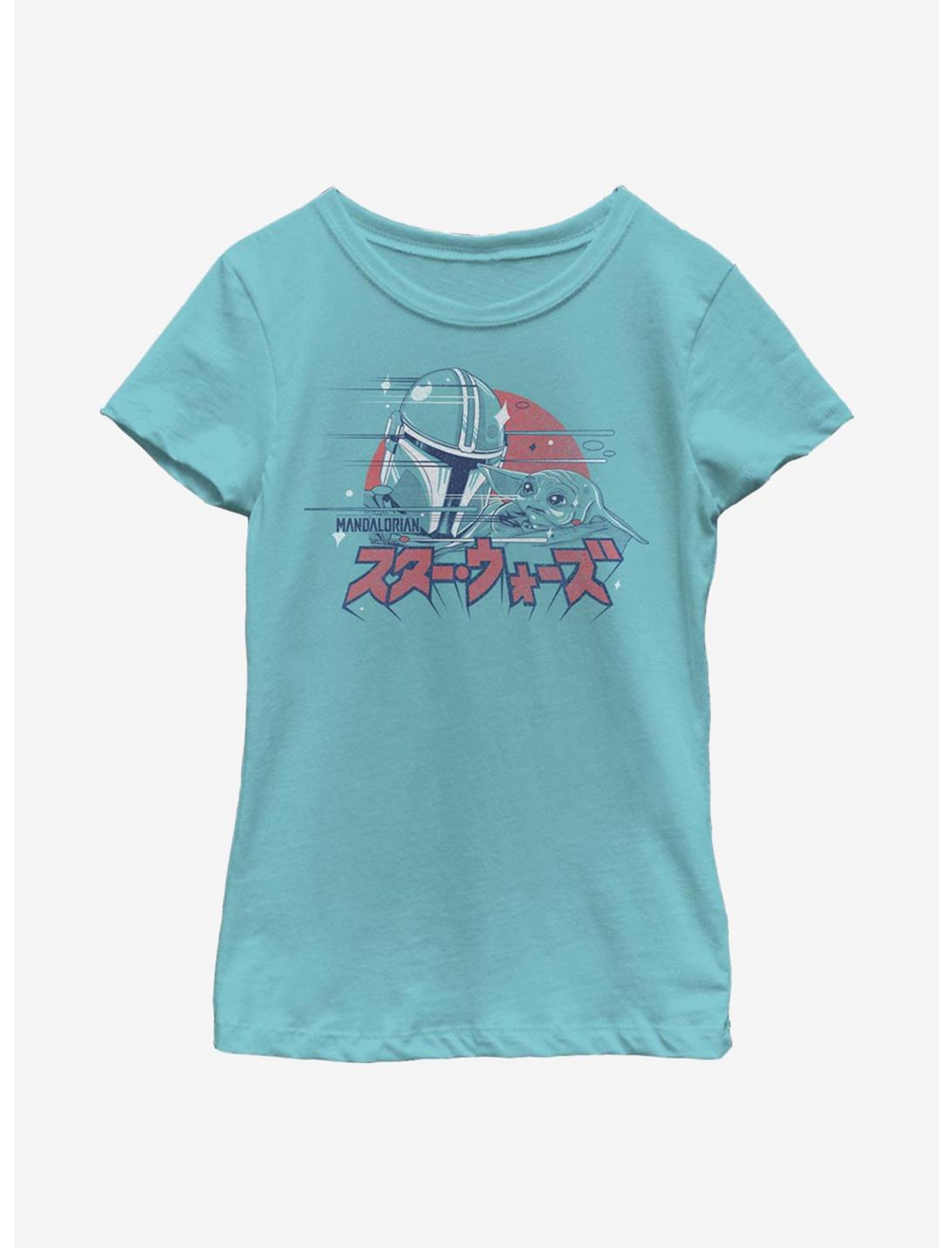 Star Wars The Mandalorian The Child Japanese Text Youth Girls T-Shirt, TAHI BLUE, hi-res