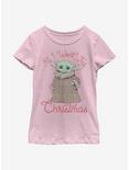 Star Wars The Mandalorian The Child All I Want Christmas Youth Girls T-Shirt, PINK, hi-res