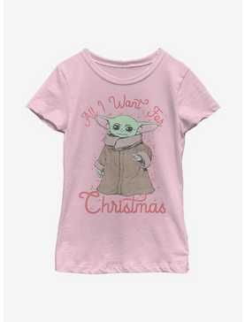 Star Wars The Mandalorian The Child All I Want Christmas Youth Girls T-Shirt, , hi-res