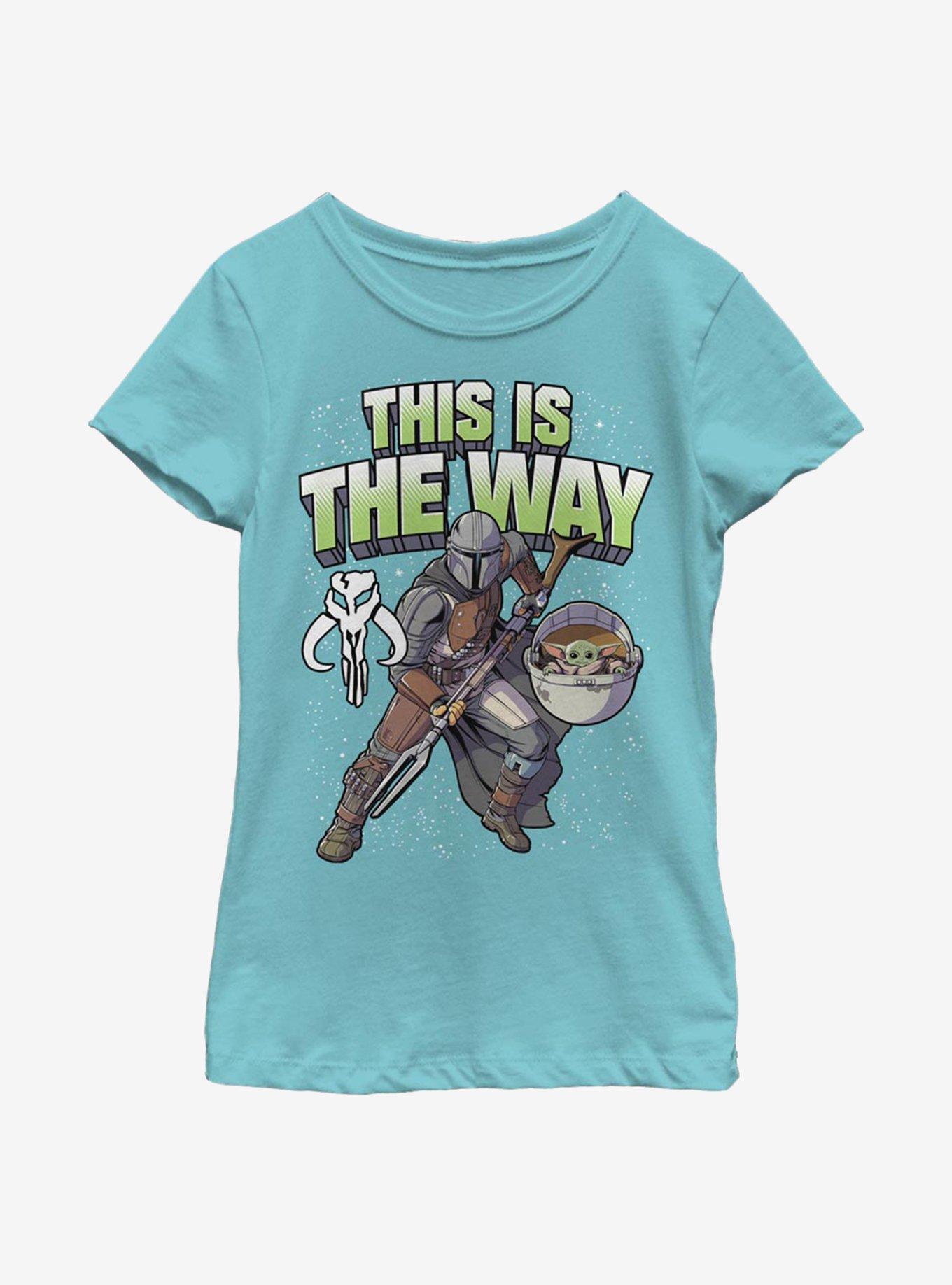 Star Wars The Mandalorian This Is The Way Large Letters Youth Girls T-Shirt, TAHI BLUE, hi-res