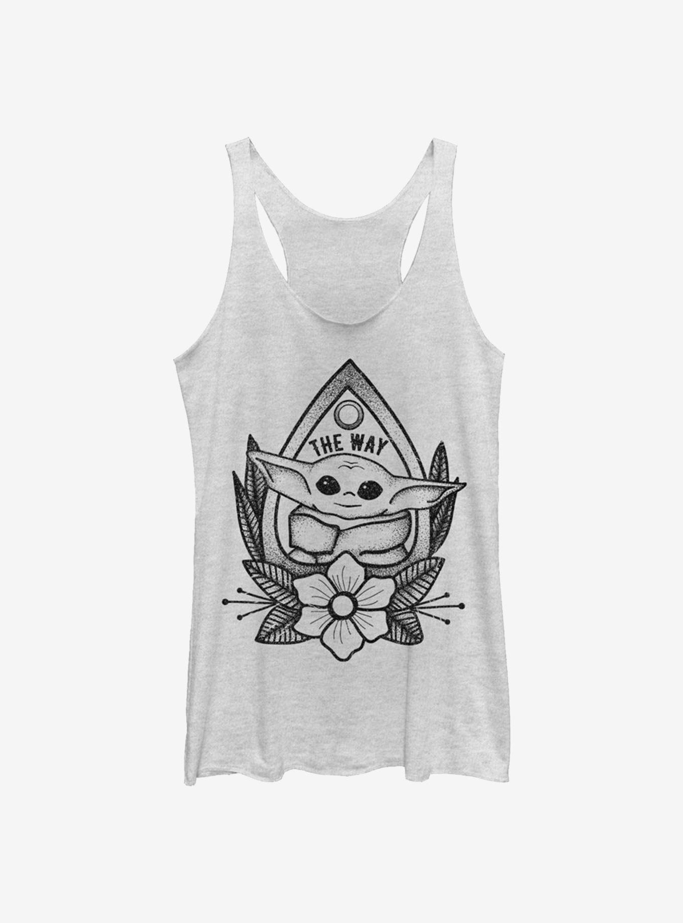 Star Wars The Mandalorian The Child Large Planchette Womens Tank Top, WHITE HTR, hi-res