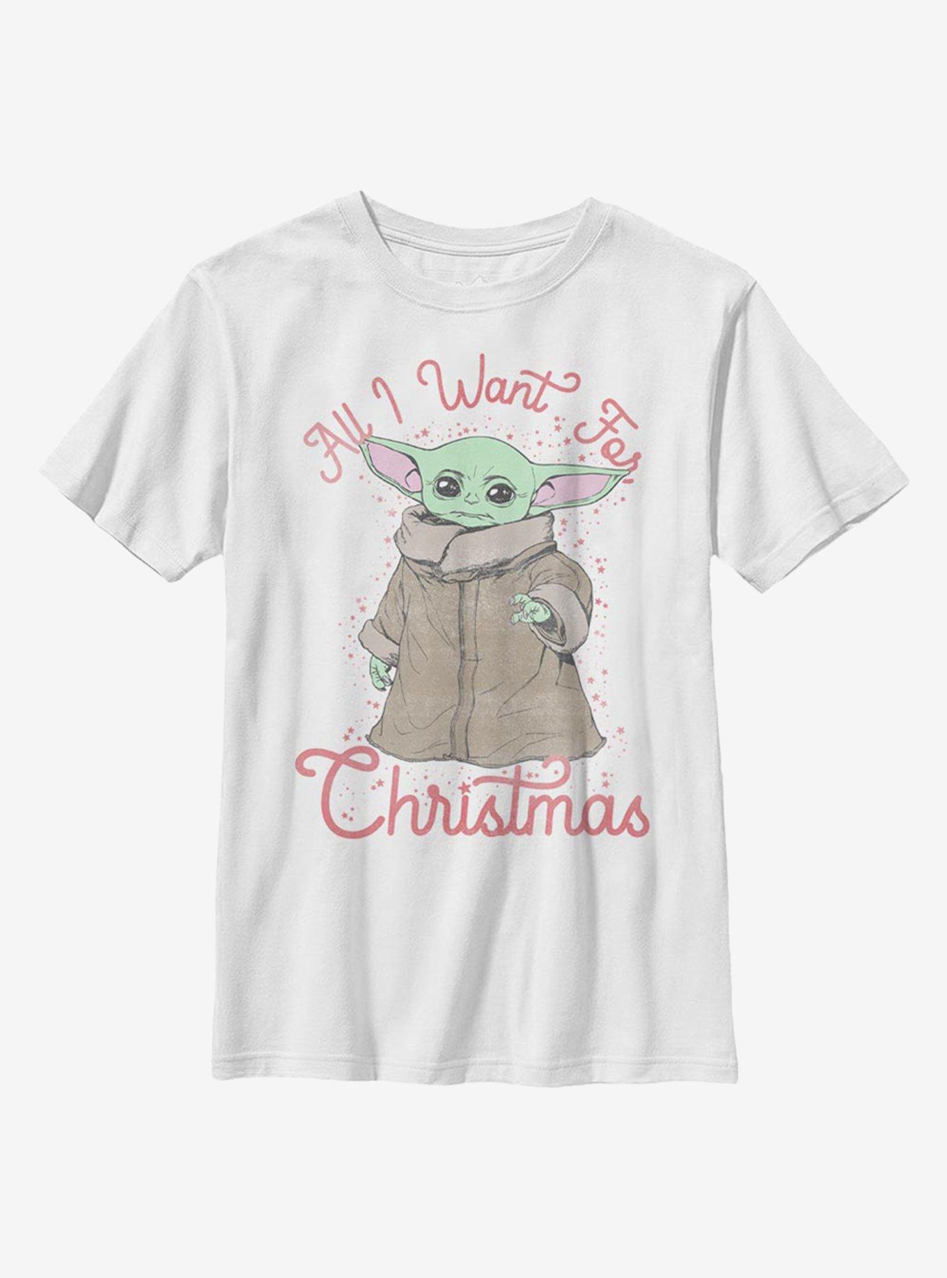 Star Wars The Mandalorian The Child All I Want Christmas Youth T-Shirt