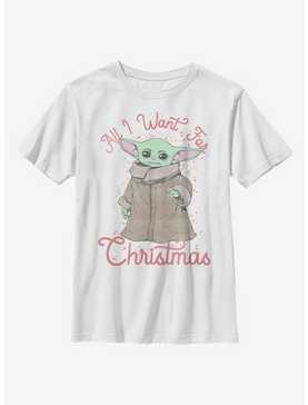 Star Wars The Mandalorian The Child All I Want Christmas Youth T-Shirt, , hi-res
