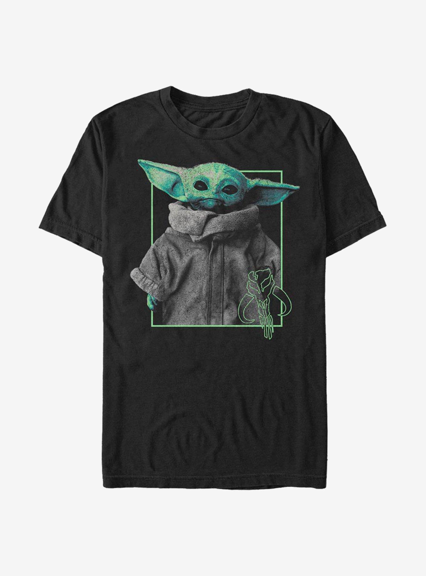 Star Wars The Mandalorian The Child Border T-Shirt, BLACK, hi-res