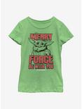 Star Wars The Mandalorian The Child Merry Force Christmas Youth Girls T-Shirt, GRN APPLE, hi-res
