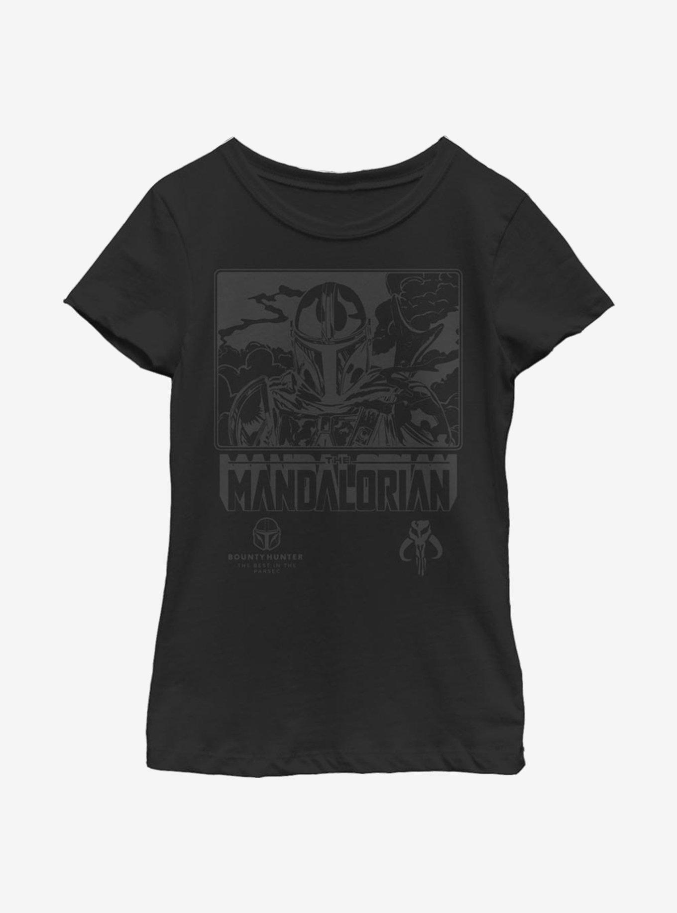 Star Wars The Mandalorian Stoic Youth Girls T-Shirt, BLACK, hi-res