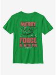Star Wars The Mandalorian The Child Merry Force Christmas Youth T-Shirt, KELLY, hi-res