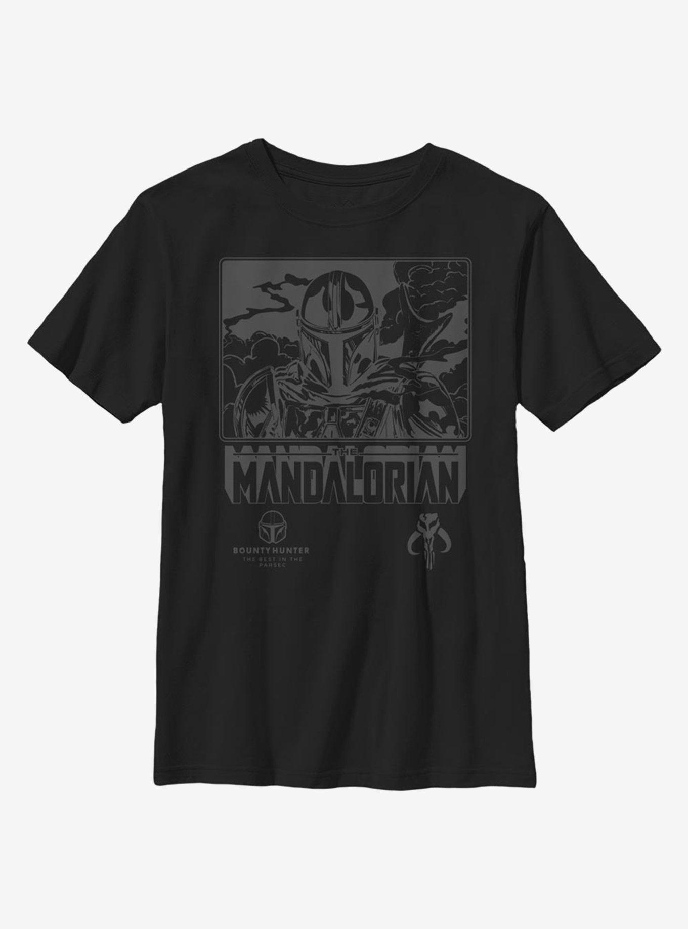 Star Wars The Mandalorian Stoic Youth T-Shirt, BLACK, hi-res