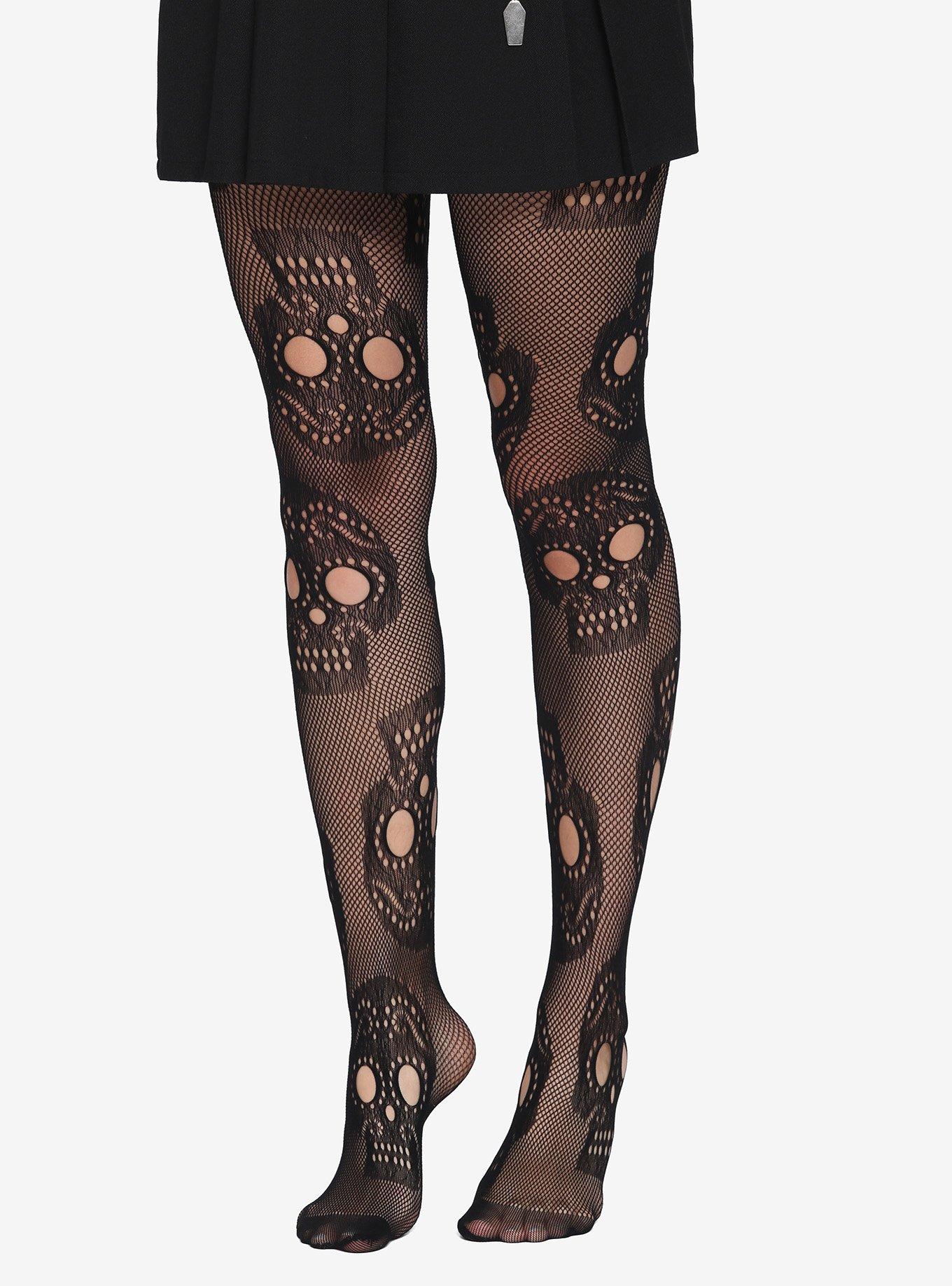 Sugar Skull Fishnet Tights | Hot Topic