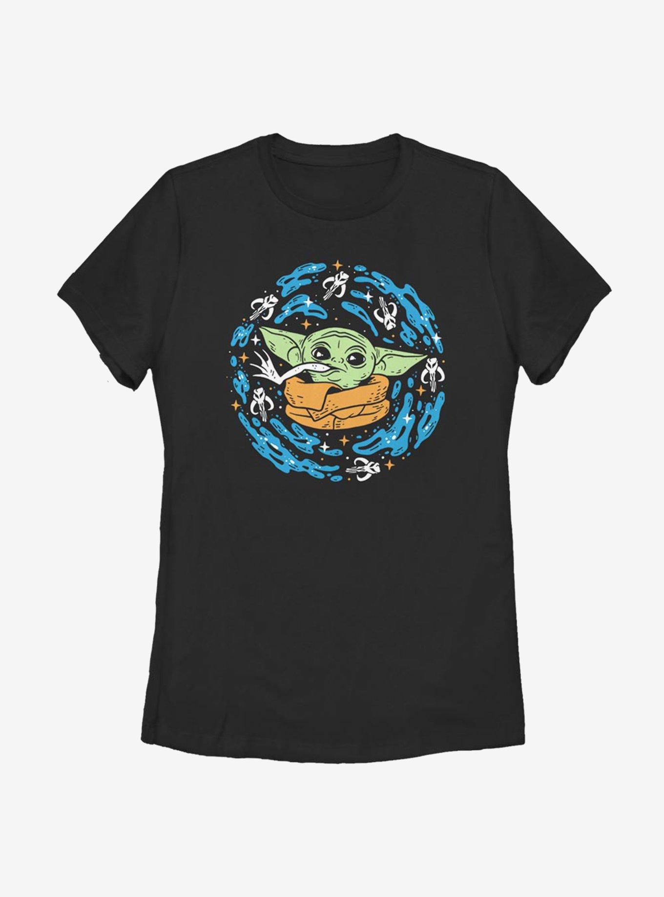 Star Wars The Mandalorian The Child Frog Spiral Womens T-Shirt, BLACK, hi-res