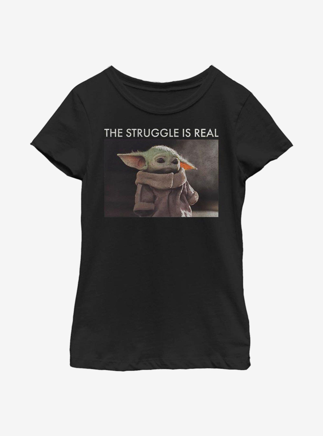 Star Wars The Mandalorian The Child Struggle Is Real Youth Girls T-Shirt, BLACK, hi-res