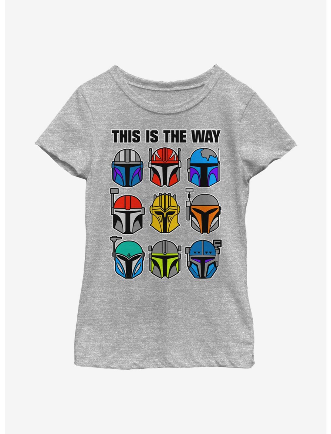 Star Wars The Mandalorian Bountiful Helmets Youth Girls T-Shirt, ATH HTR, hi-res