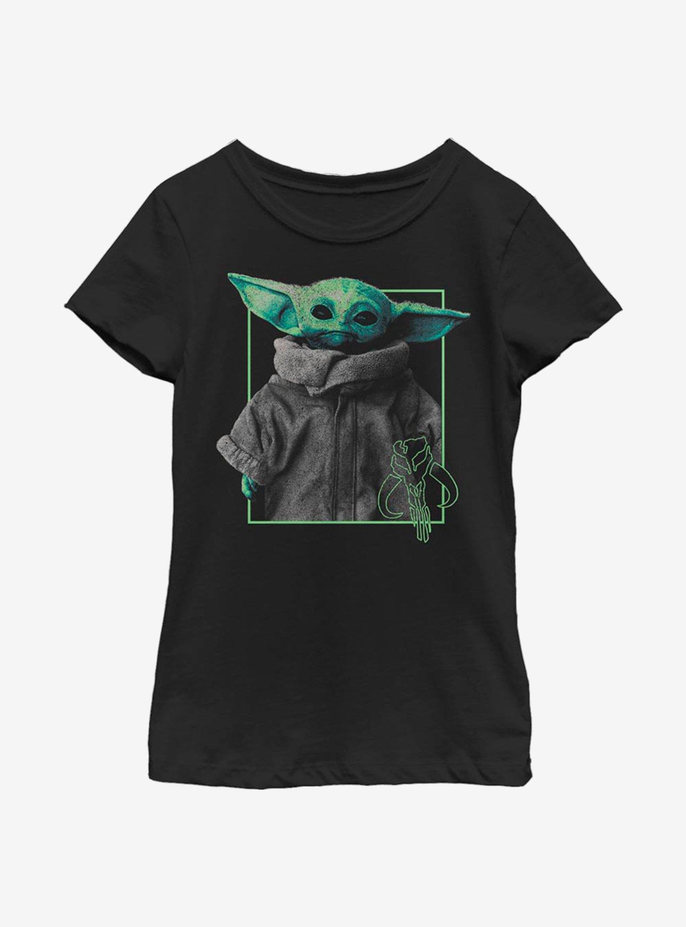 Star Wars The Mandalorian The Child Border Youth Girls T-Shirt, BLACK, hi-res