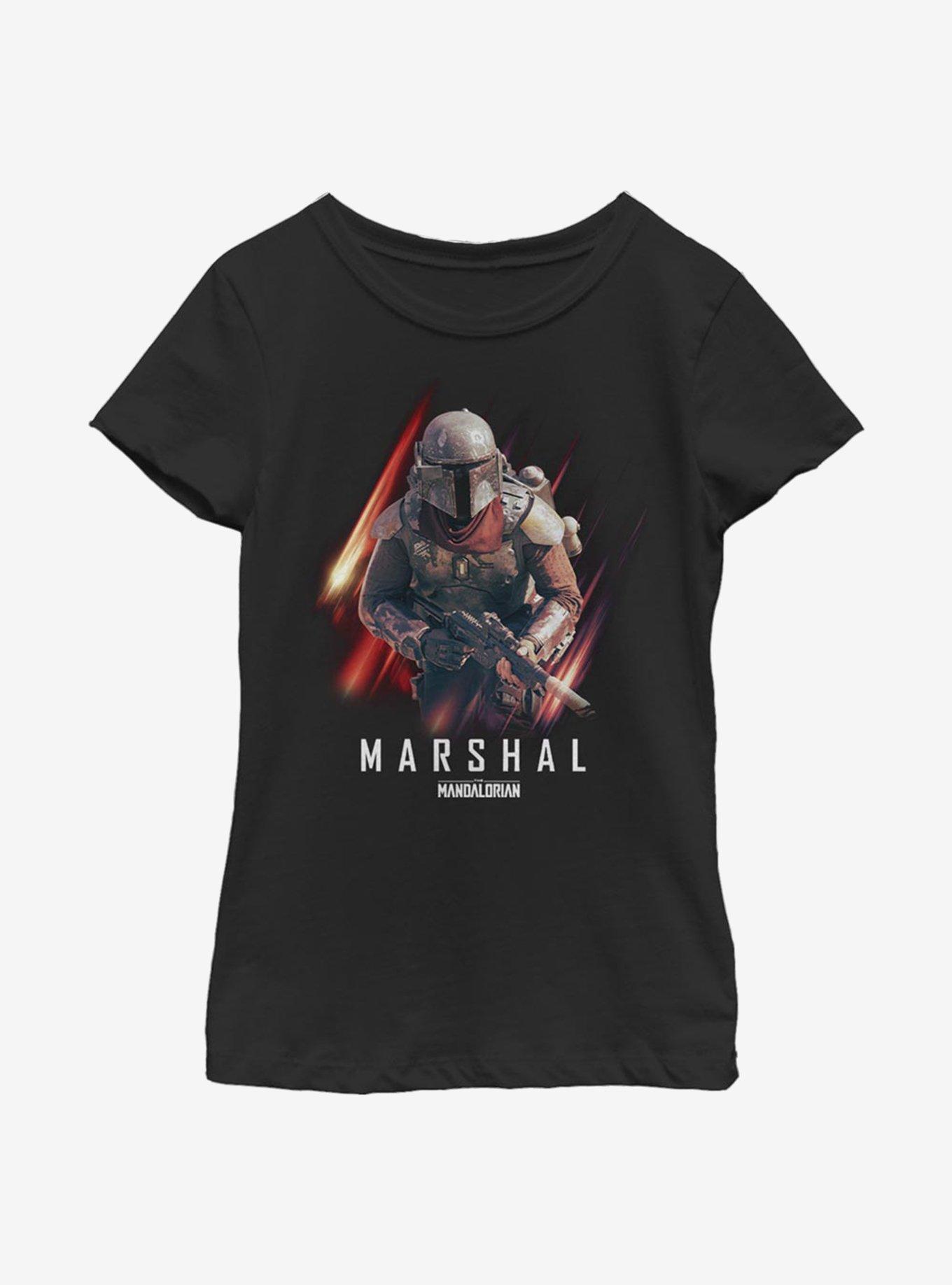 Star Wars The Mandalorian Marshal Action Youth Girls T-Shirt, BLACK, hi-res