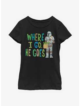 Star Wars The Mandalorian The Child I Go He Goes Youth Girls T-Shirt, , hi-res