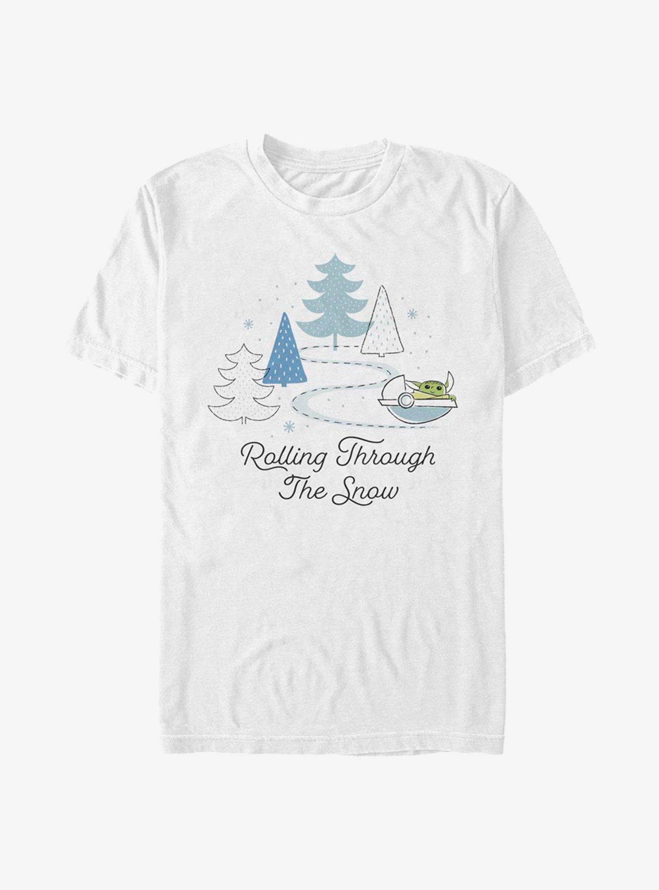 Star Wars The Mandalorian The Child Rolling Through The Snow T-Shirt, , hi-res