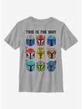 Star Wars The Mandalorian Bountiful Helmets Youth T-Shirt, ATH HTR, hi-res