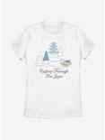 Star Wars The Mandalorian The Child Rolling Through The Snow Womens T-Shirt, WHITE, hi-res