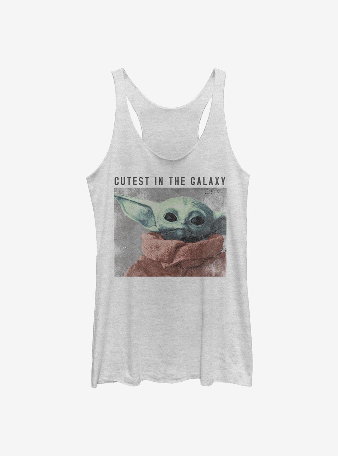 Star Wars The Mandalorian The Child Cutest In The Galaxy Womens Tank Top, WHITE HTR, hi-res