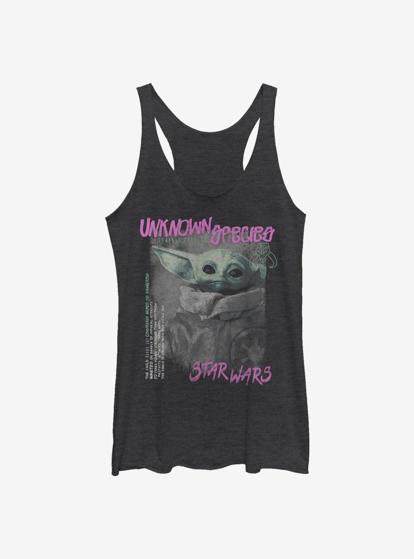 Star Wars The Mandalorian The Child Unknown Species Womens Tank Top, BLK HTR, hi-res