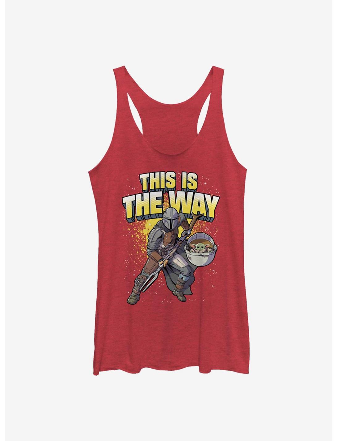 Star Wars The Mandalorian The Child This Is The Way Pose Womens Tank Top, RED HTR, hi-res