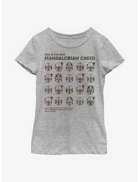 Star Wars The Mandalorian Creed Helmet Youth Girls T-Shirt, , hi-res