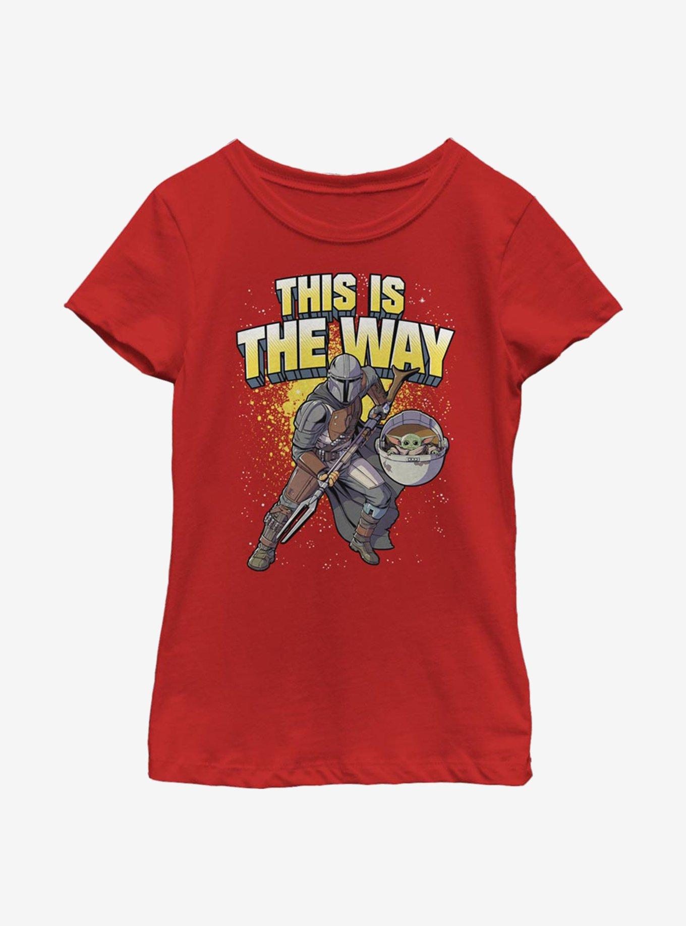 Star Wars The Mandalorian The Child This Is The Way Pose Youth Girls T-Shirt, RED, hi-res