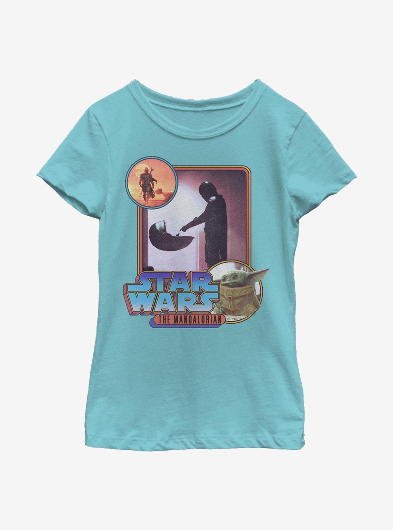 Star Wars The Mandalorian The Child Retro Design Youth Girls T-Shirt, TAHI BLUE, hi-res