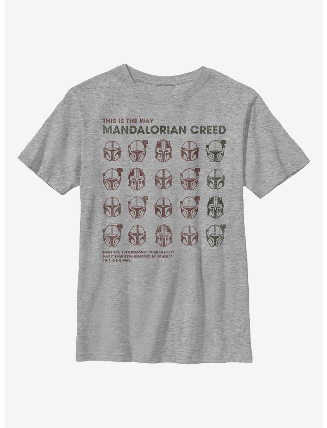 Star Wars The Mandalorian Creed Helmet Youth T-Shirt, ATH HTR, hi-res