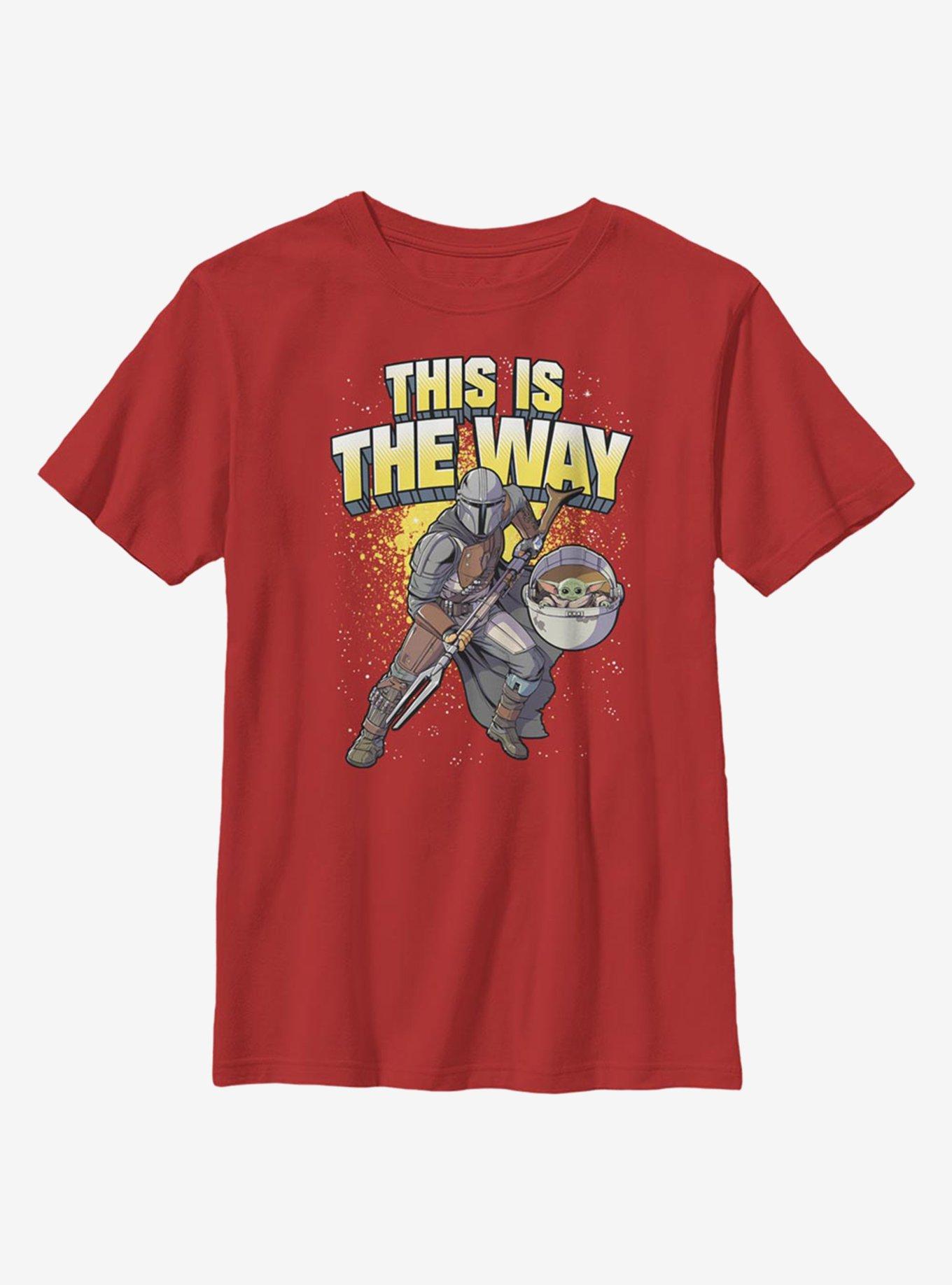 Star Wars The Mandalorian The Child This Is The Way Pose Youth T-Shirt, RED, hi-res