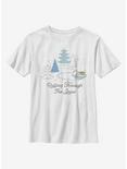 Star Wars The Mandalorian The Child Rolling Through The Snow Youth T-Shirt, WHITE, hi-res