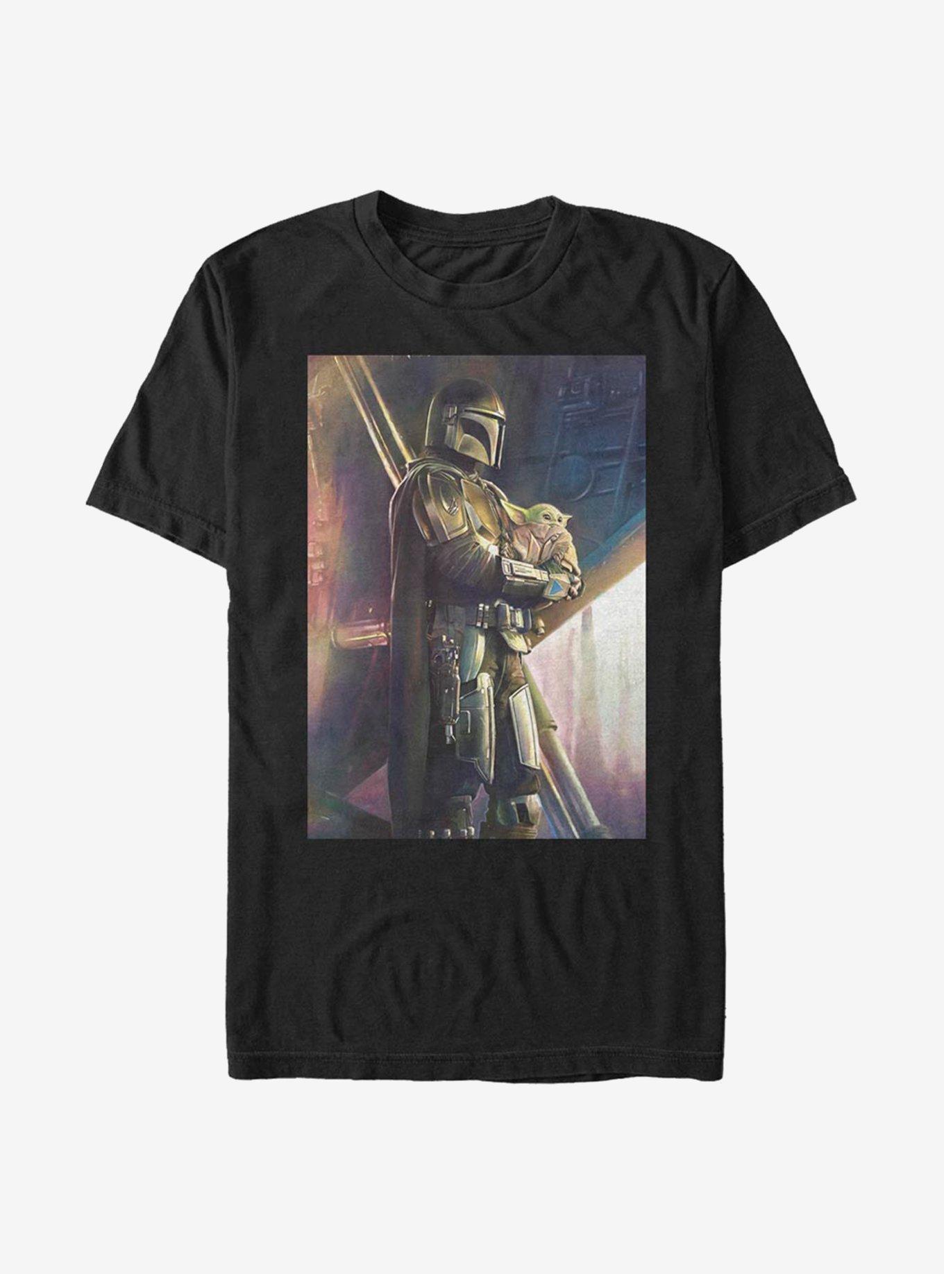 Star Wars The Mandalorian Standing With The Child T-Shirt, , hi-res