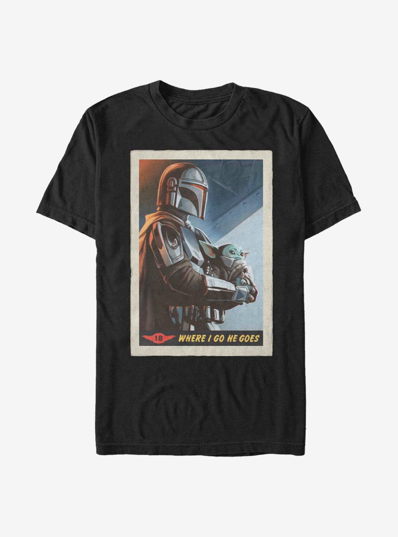 Star Wars The Mandalorian Where He Goes Poster T-Shirt, BLACK, hi-res