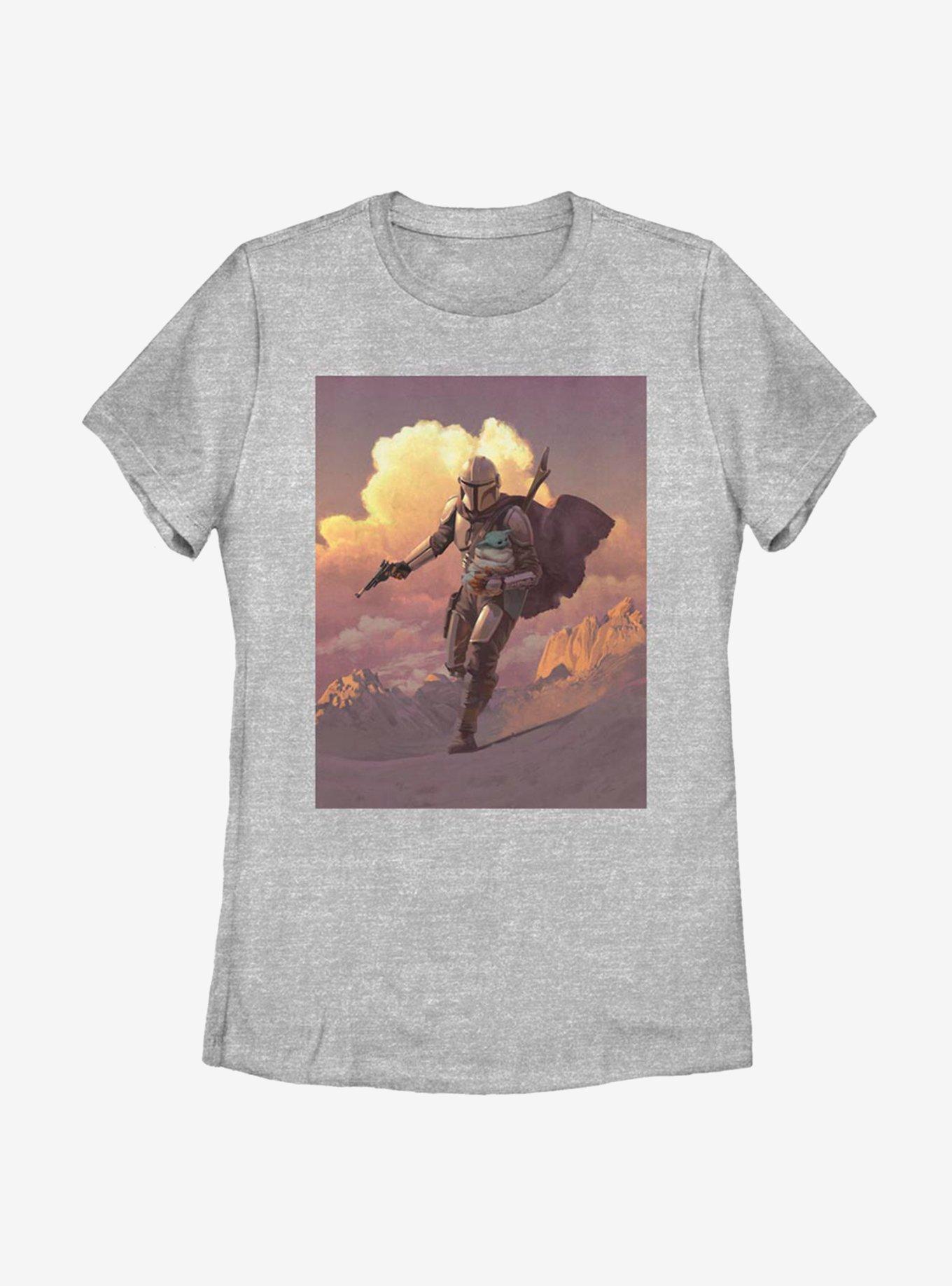 Star Wars The Mandalorian The Child Desert Poster Womens T-Shirt, ATH HTR, hi-res