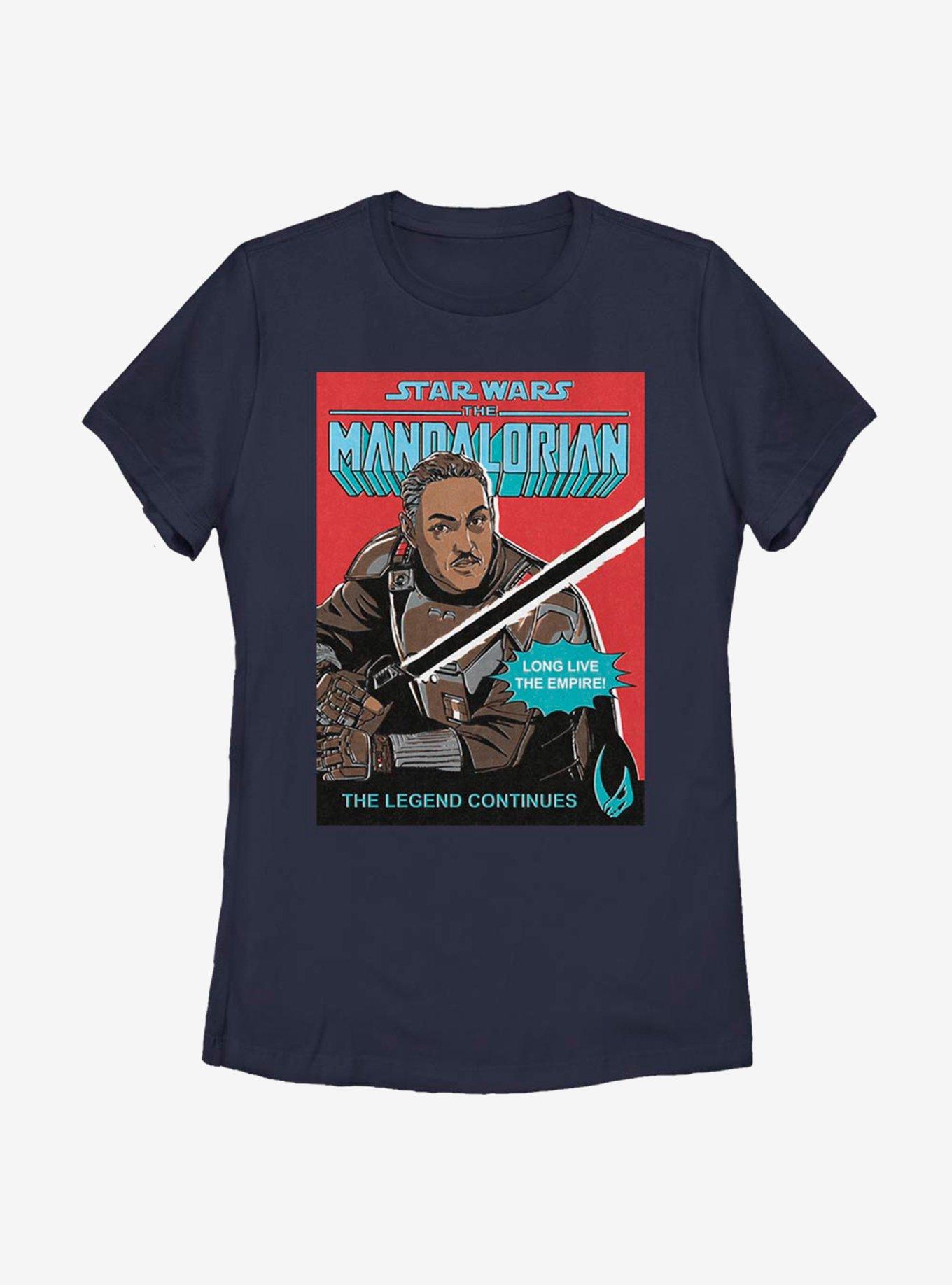 Star Wars The Mandalorian Long Live Poster Womens T-Shirt, NAVY, hi-res
