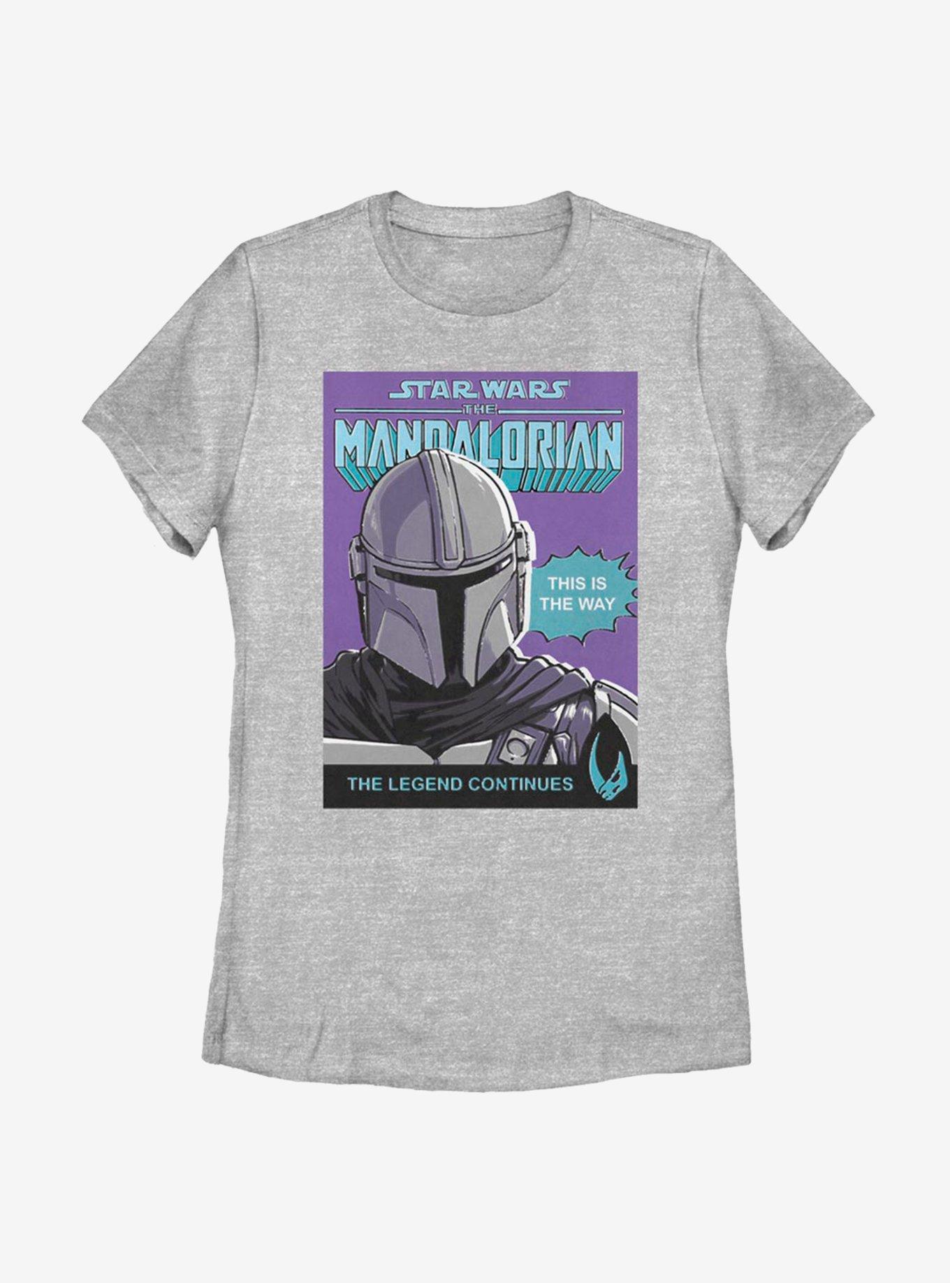 Star Wars The Mandalorian The Legend Continues Poster Womens T-Shirt, ATH HTR, hi-res