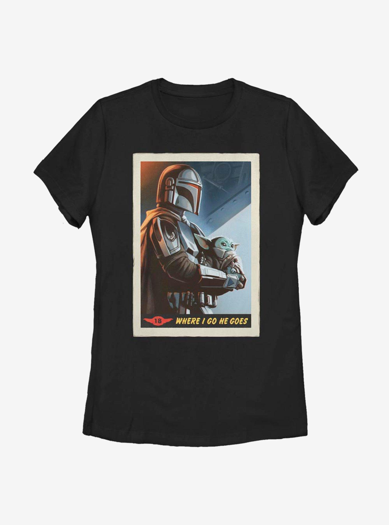 Star Wars The Mandalorian Where He Goes Poster Womens T-Shirt, BLACK, hi-res