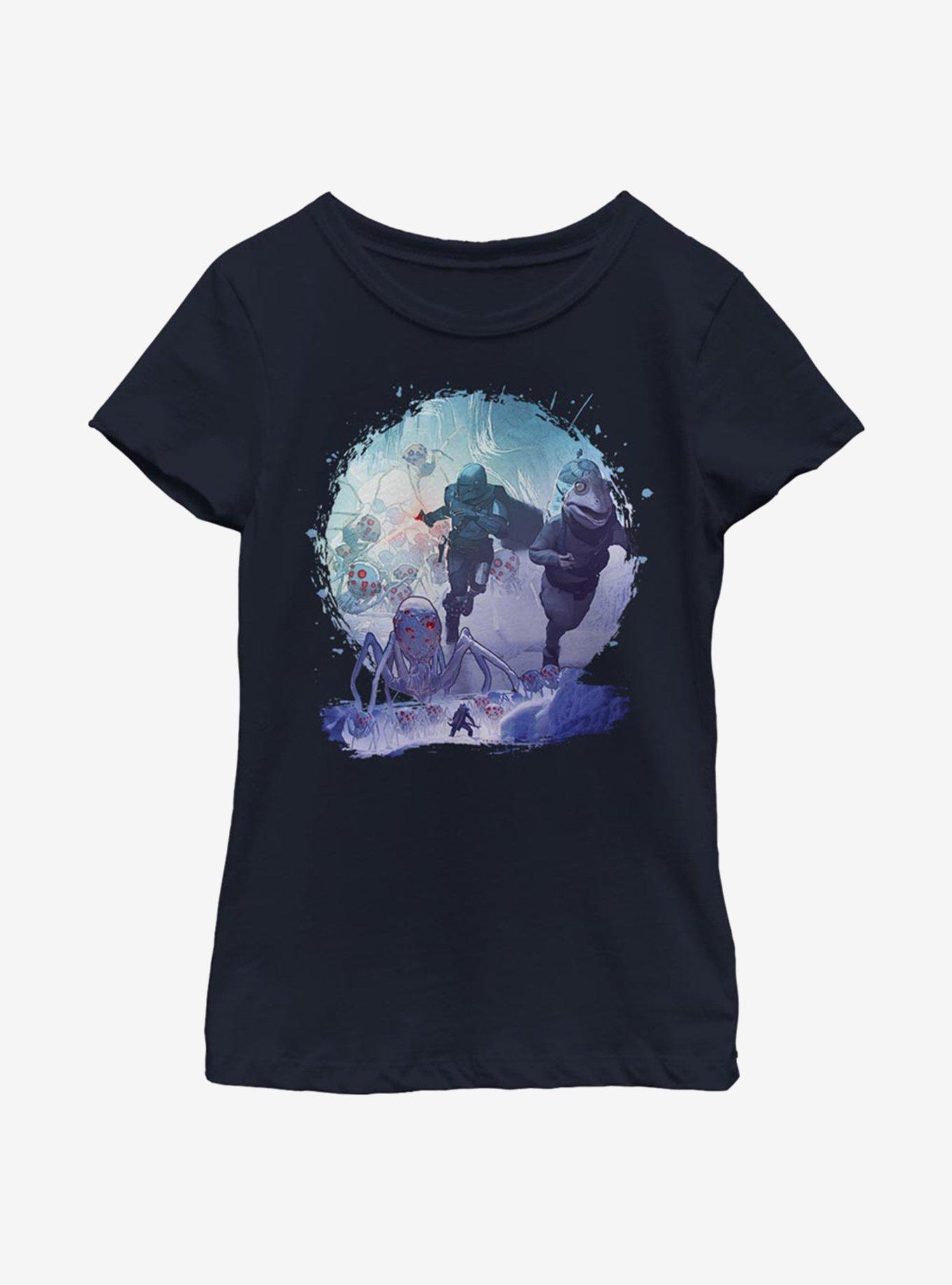 Star Wars The Mandalorian Mandomon Running Spiders Youth Girls T-Shirt, , hi-res