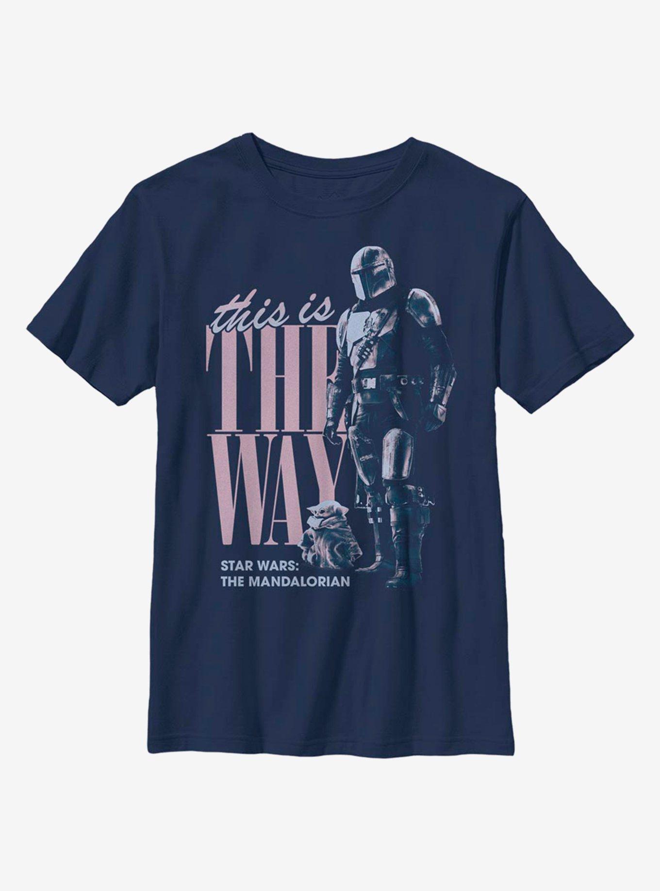 Star Wars The Mandalorian Mandomon Duel Youth T-Shirt, NAVY, hi-res