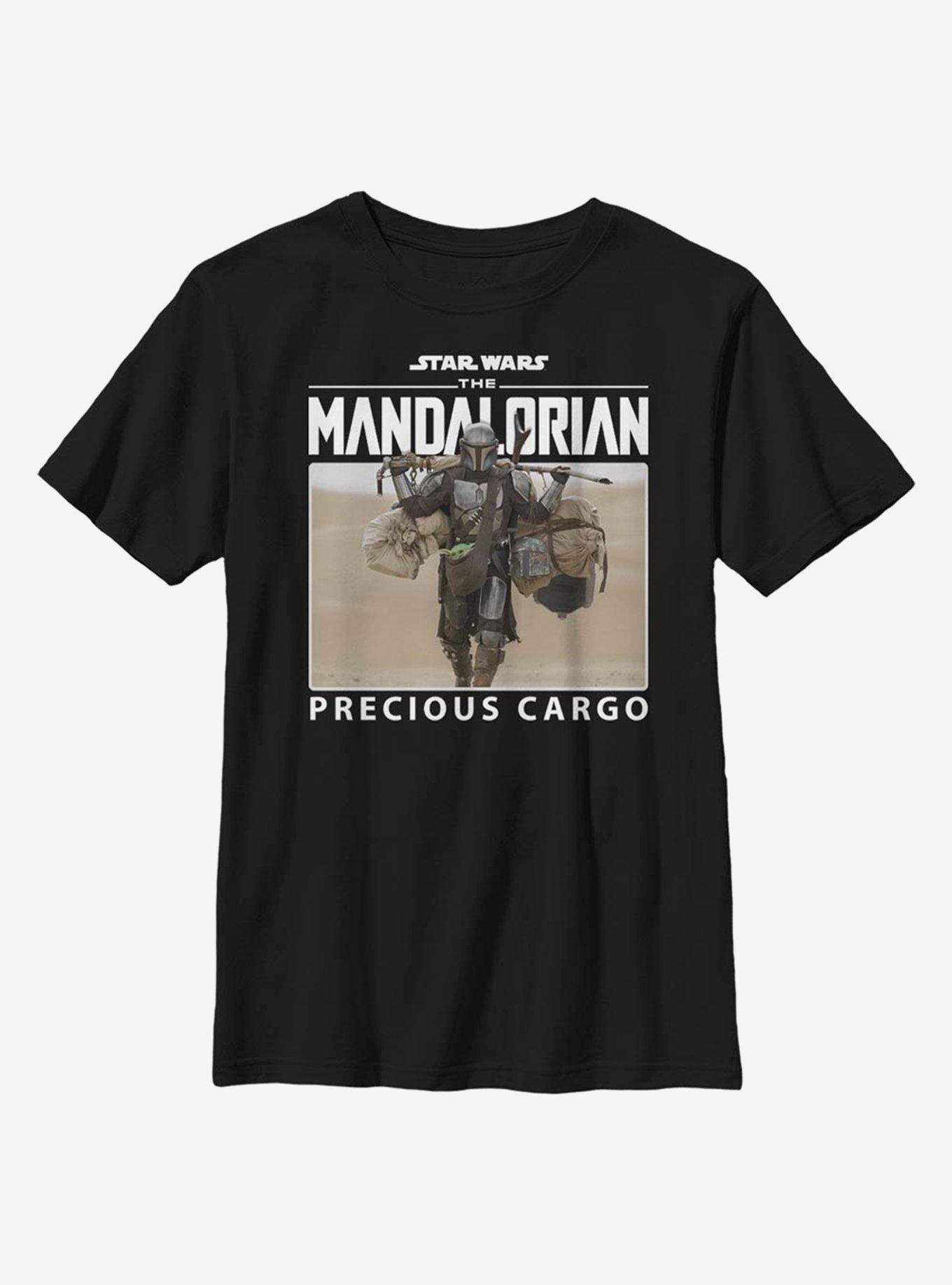 Star Wars The Mandalorian Mandomon Precious Cargo Walking Youth T-Shirt, BLACK, hi-res