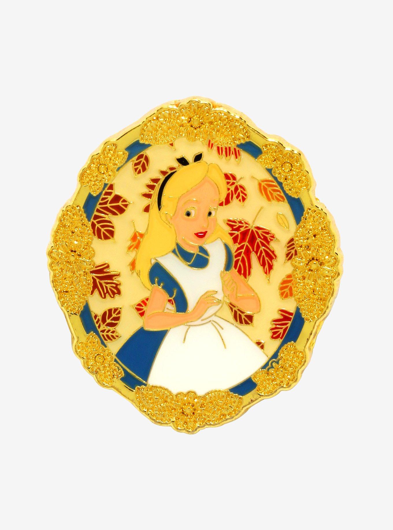 Loungefly Disney Alice in Wonderland Alice Leaf Portrait Enamel Pin - BoxLunch Exclusive, , hi-res