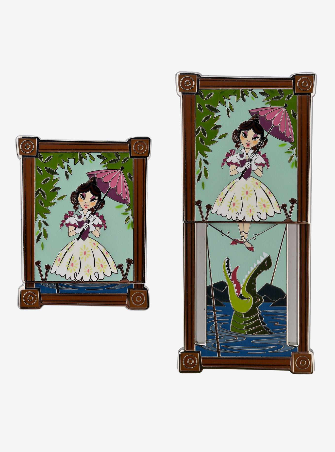 Disney Haunted Mansion Tightrope Girl Stretching Portrait Sliding Enamel  Pin - BoxLunch Exclusive