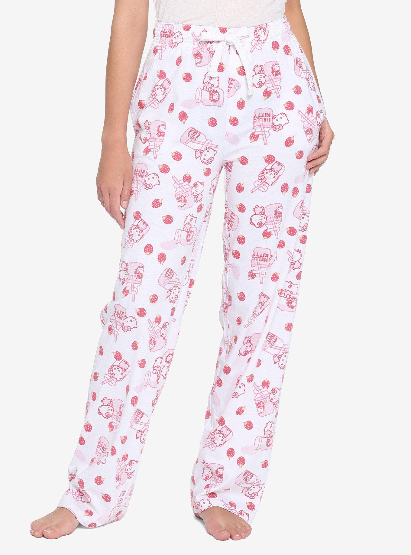 Hello Kitty Strawberry Milk Pajama Pants, MULTI, hi-res