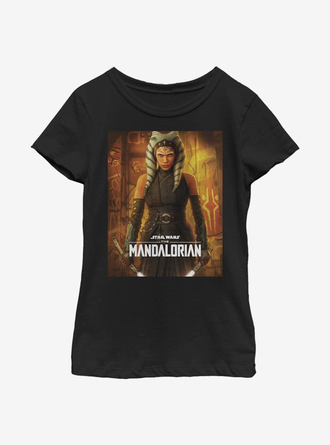 Star Wars The Mandalorian Ahsoka Poster Youth Girls T-Shirt, BLACK, hi-res