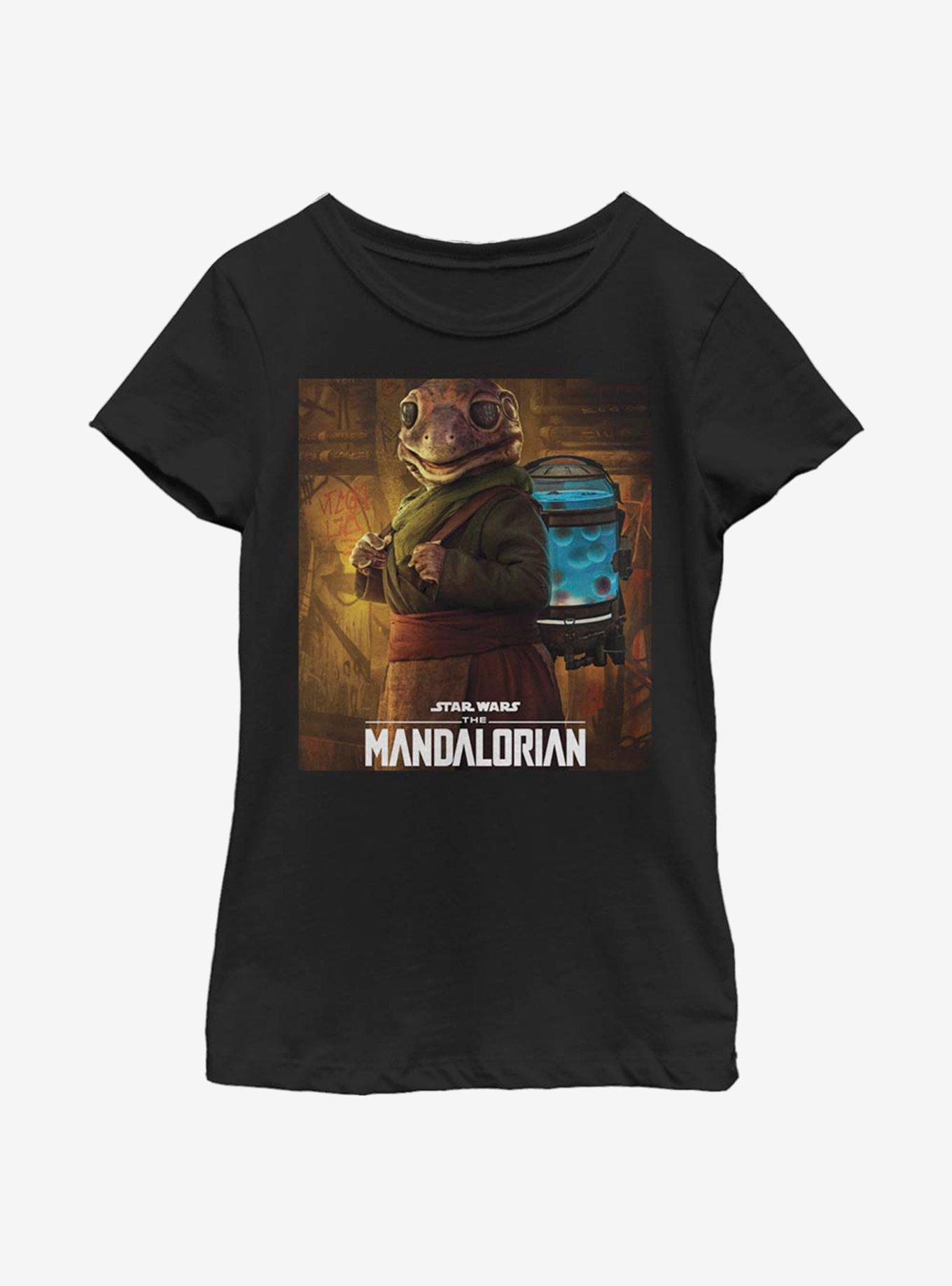 Star Wars The Mandalorian Frog Lady Poster Youth Girls T-Shirt, BLACK, hi-res